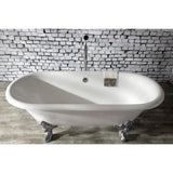 Aqua Eden 72-Inch Cast Iron Oval Double Ended Clawfoot Tub (No Faucet Drillings)