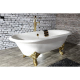 Aqua Eden 72-Inch Cast Iron Oval Double Ended Clawfoot Tub (No Faucet Drillings)