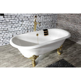 Aqua Eden 72-Inch Cast Iron Oval Double Ended Clawfoot Tub (No Faucet Drillings)