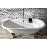 Aqua Eden 72-Inch Cast Iron Oval Double Ended Clawfoot Tub (No Faucet Drillings)