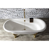 Aqua Eden 72-Inch Cast Iron Oval Double Ended Clawfoot Tub (No Faucet Drillings)