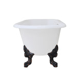 Aqua Eden 72-Inch Cast Iron Oval Double Ended Clawfoot Tub (No Faucet Drillings)