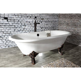 Aqua Eden 72-Inch Cast Iron Oval Double Ended Clawfoot Tub (No Faucet Drillings)