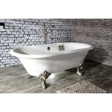 Aqua Eden 72-Inch Cast Iron Oval Double Ended Clawfoot Tub (No Faucet Drillings)