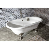 Aqua Eden 72-Inch Cast Iron Oval Double Ended Clawfoot Tub (No Faucet Drillings)