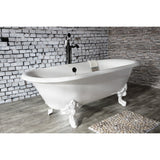 Aqua Eden 72-Inch Cast Iron Oval Double Ended Clawfoot Tub (No Faucet Drillings)