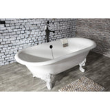 Aqua Eden 72-Inch Cast Iron Oval Double Ended Clawfoot Tub (No Faucet Drillings)