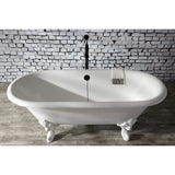 Aqua Eden 72-Inch Cast Iron Oval Double Ended Clawfoot Tub (No Faucet Drillings)