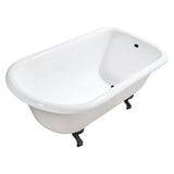 Aqua Eden 54-Inch Cast Iron Classic Flat-Rim Roll Top Clawfoot Tub (No Faucet Drillings)