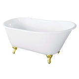 Onamia 57-Inch Cast Iron Oval Single Slipper Clawfoot Tub (No Faucet Drillings)