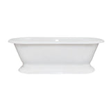 Aqua Eden 72-Inch Cast Iron Oval Double Ended Pedestal Tub (No Faucet Drillings)