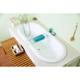 Aqua Eden 63-Inch Cast Iron Oval Drop-In Tub with Center Drain