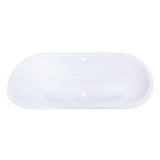 Aqua Eden 63-Inch Cast Iron Oval Drop-In Tub with Center Drain