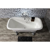 Aqua Eden 67-Inch Cast Iron Rectangular Double Ended Clawfoot Tub (7-Inch Faucet Drillings)