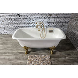 Aqua Eden 67-Inch Cast Iron Rectangular Double Ended Clawfoot Tub (7-Inch Faucet Drillings)