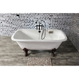 Aqua Eden 67-Inch Cast Iron Rectangular Double Ended Clawfoot Tub (7-Inch Faucet Drillings)