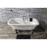 Aqua Eden 67-Inch Cast Iron Rectangular Double Ended Clawfoot Tub (7-Inch Faucet Drillings)