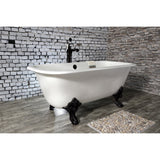 Aqua Eden 67-Inch Cast Iron Rectangular Double Ended Clawfoot Tub (No Faucet Drillings)