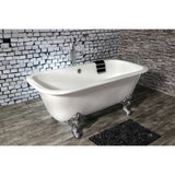 Aqua Eden 67-Inch Cast Iron Rectangular Double Ended Clawfoot Tub (No Faucet Drillings)