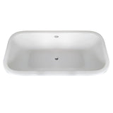 Aqua Eden 67-Inch Cast Iron Rectangular Double Ended Clawfoot Tub (No Faucet Drillings)