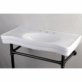 Imperial Ceramic Console Sink with Stainless Steel Legs