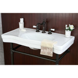 Imperial Ceramic Console Sink with Stainless Steel Legs