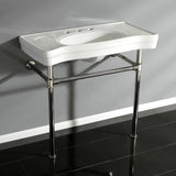 Imperial Ceramic Console Sink with Stainless Steel Legs