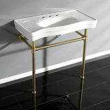 Imperial Ceramic Console Sink with Stainless Steel Legs