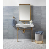 Imperial Ceramic Console Sink with Stainless Steel Legs