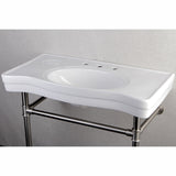 Imperial Ceramic Console Sink with Stainless Steel Legs