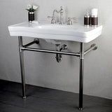 Imperial Ceramic Console Sink with Stainless Steel Legs