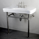 Imperial Ceramic Console Sink with Stainless Steel Legs