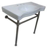 Imperial Ceramic Console Sink with Stainless Steel Legs