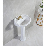 Stuart 20-Inch Ceramic Pedestal Sink (4-Inch, 3 Hole)