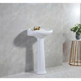 Stuart 20-Inch Ceramic Pedestal Sink (4-Inch, 3 Hole)