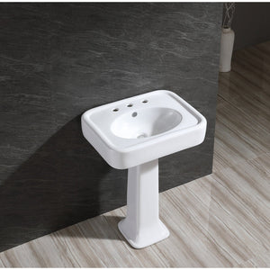 Robert 26-Inch Ceramic Pedestal Sink (8-Inch, 3-Hole)