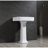 Robert 26-Inch Ceramic Pedestal Sink (8-Inch, 3-Hole)