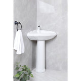 Venus 27-Inch Ceramic Corner Pedestal Sink (Single Hole)