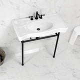 Bristol 36-Inch Console Sink with Stainless Steel Legs (8-Inch, 3 Hole)