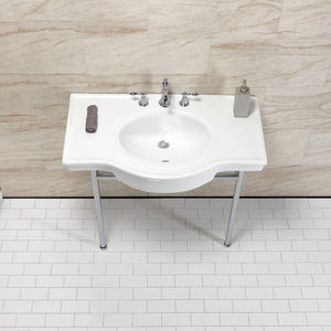 Manchester 37-Inch Console Sink with Stainless Steel Legs (8-Inch, 3 Hole)