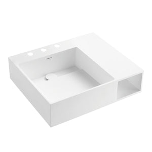 Modern 24-Inch Solid Surface Console Sink (8-Inch, 3-Hole)