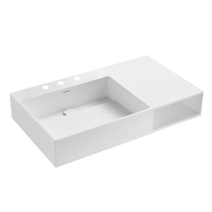 Modern 36-Inch Solid Surface Console Sink (8-Inch, 3-Hole)