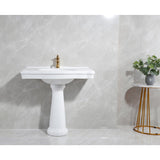 Sovereign 35-Inch Ceramic Pedestal Sink (Single Hole)