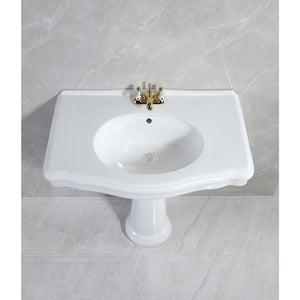 Sovereign 35-Inch Ceramic Pedestal Sink (4-Inch, 3 Hole)