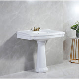 Sovereign 35-Inch Ceramic Pedestal Sink (4-Inch, 3-Hole)