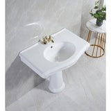 Sovereign 35-Inch Ceramic Pedestal Sink (4-Inch, 3-Hole)