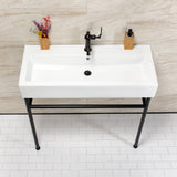 New Haven 39-Inch Console Sink with Stainless Steel Legs (Single Hole)