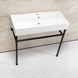 New Haven 39-Inch Console Sink with Stainless Steel Legs (Single Hole)