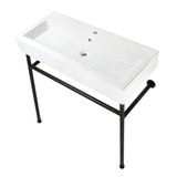 New Haven 39-Inch Console Sink with Stainless Steel Legs (Single Hole)