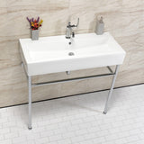 New Haven 39-Inch Console Sink with Stainless Steel Legs (Single Hole)